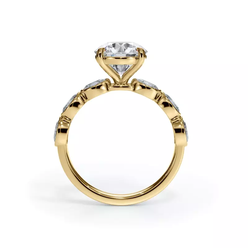 14K Yellow Gold Bellora Oval Diamond Bezel Engagement Ring