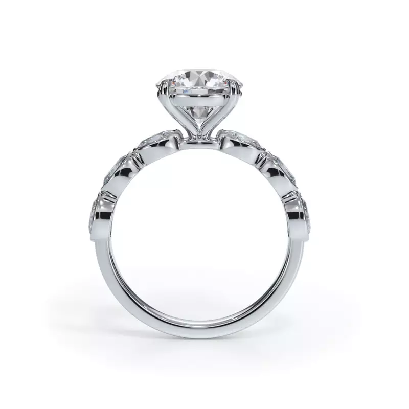 Platinum Bellora Oval Lab Bezel Engagement Ring