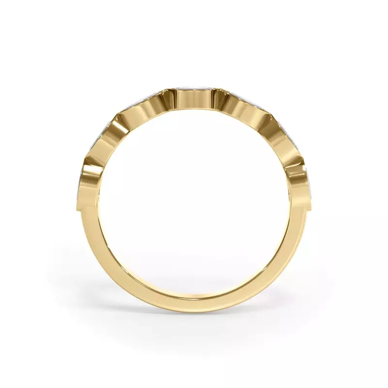 14K Yellow Gold Bellora Marquise Diamond Bezel Band
