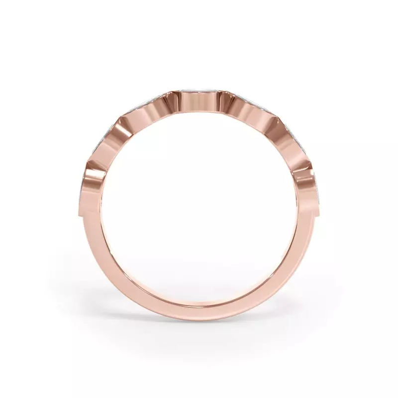 18K Rose Gold Bellora Marquise Lab Bezel Band