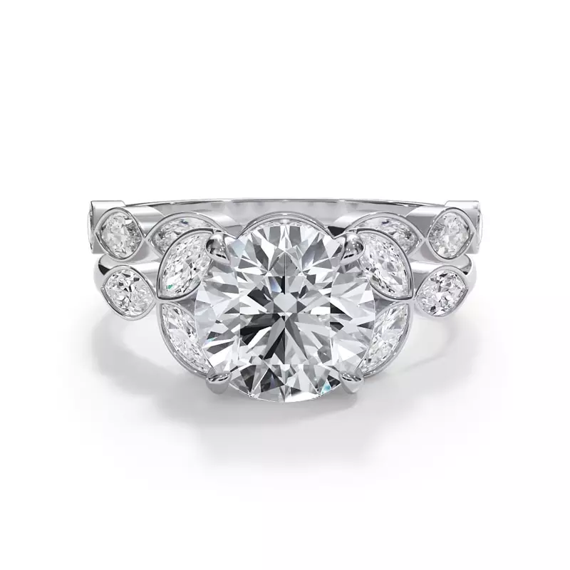 Platinum Bellora Marquise Diamond Bezel Band