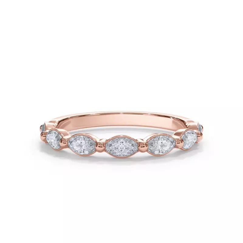 18K Rose Gold Bellora Marquise Bezel Band