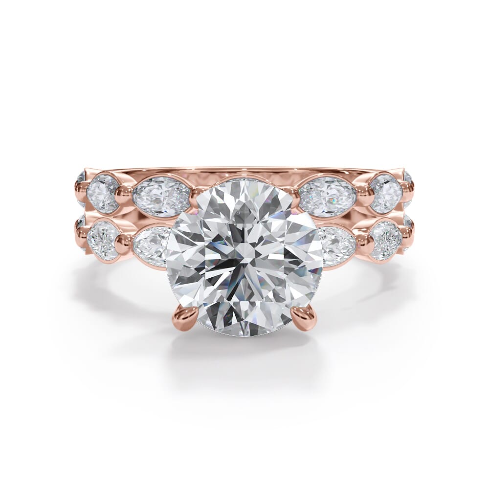 18K Rose Gold Bellora Marquise Bezel Band