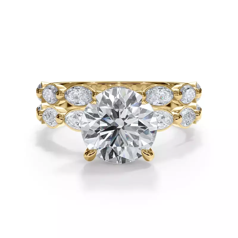 18K Yellow Gold Bellora Marquise Lab Band