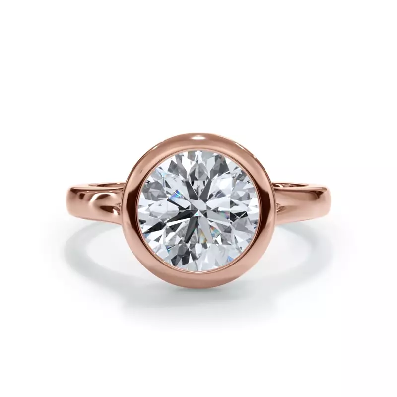 14K Rose Gold Bellora Cathedral Bezel Engagement Ring 