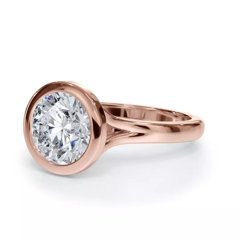 14K Rose Gold Bellora Cathedral Bezel Engagement Ring 