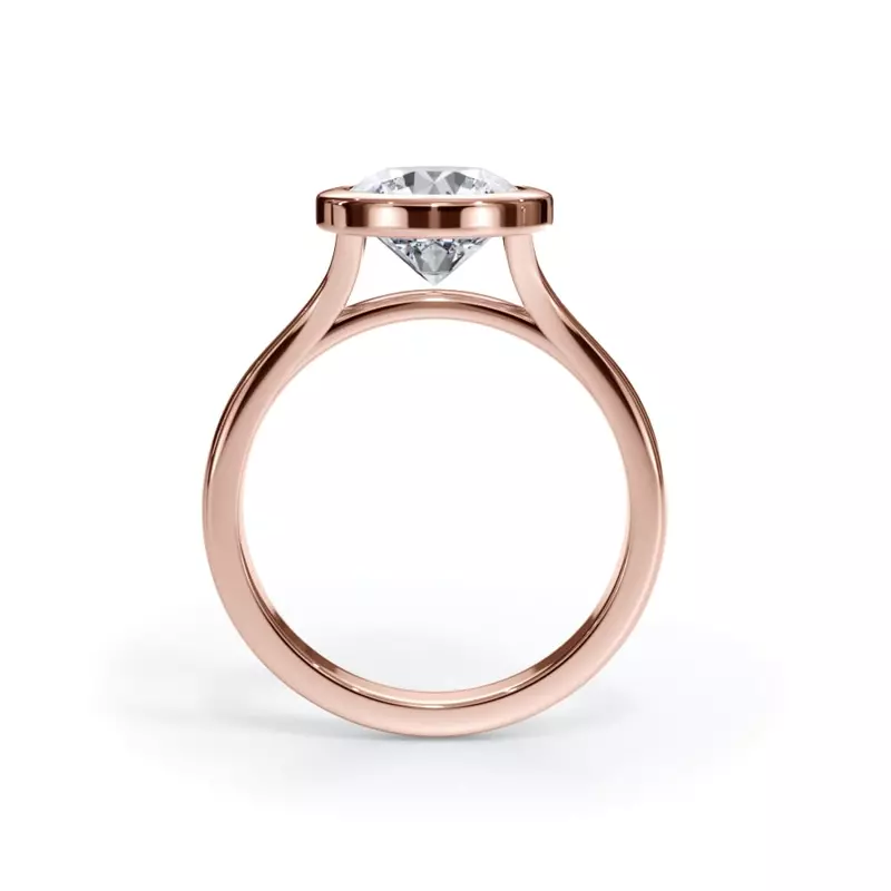 14K Rose Gold Bellora Cathedral Bezel Engagement Ring 