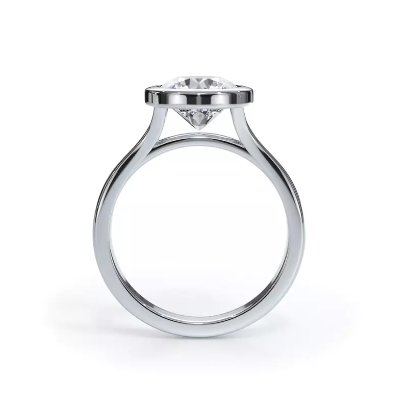 14K White Gold Bellora Cathedral Bezel Engagement Ring 