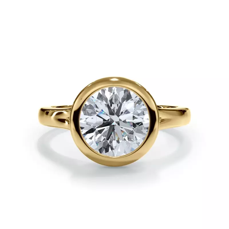 14K Yellow Gold Bellora Cathedral Bezel Engagement Ring 