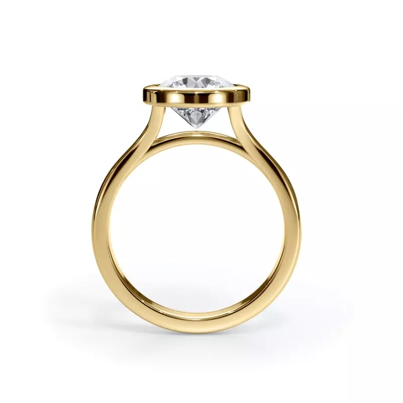 14K Yellow Gold Bellora Cathedral Bezel Engagement Ring 