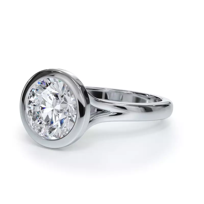 Platinum Bellora Cathedral Bezel Engagement Ring 