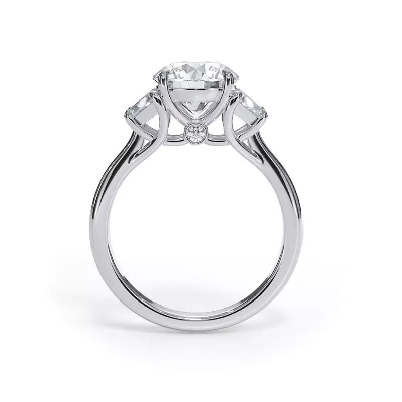 14K White Gold Eclipse Trapezoid Lab Engagement Ring