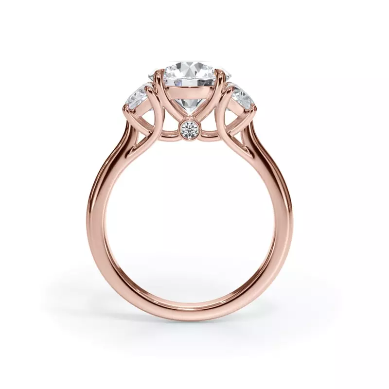 14K Rose Gold Eclipse Half-Moon Lab Engagement Ring