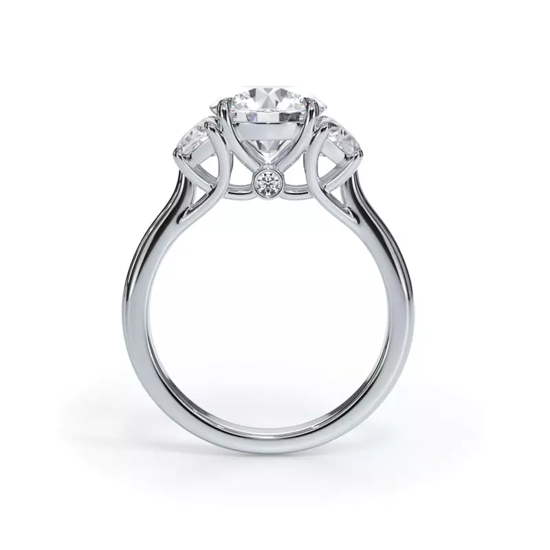 Platinum Eclipse Half-Moon Lab Engagement Ring