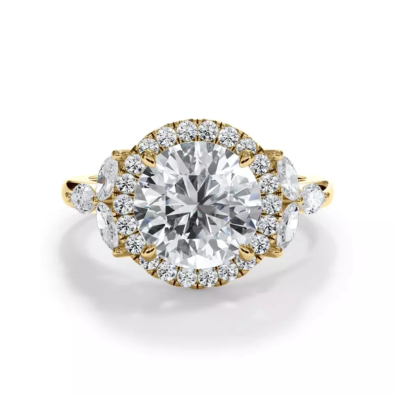 Elysian Marquise Diamond Halo Engagement Ring