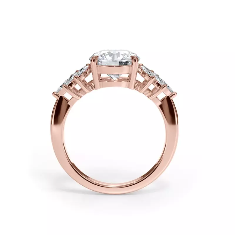 14K Rose Gold Liora Marquise Diamond Cluster Engagement Ring