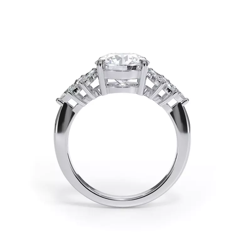 Platinum Liora Marquise Diamond Cluster Engagement Ring