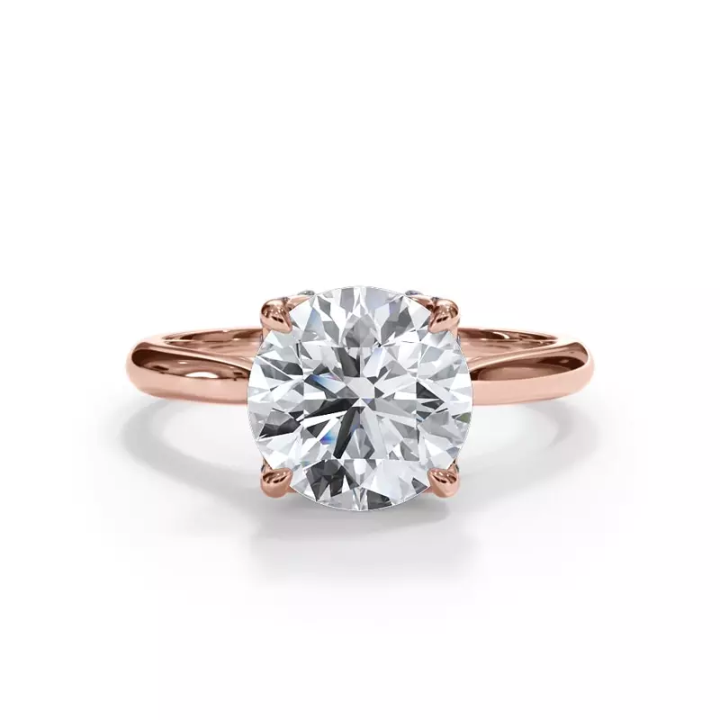 18K Rose Gold Bellora Pavé Tulip Cathedral Engagement Ring