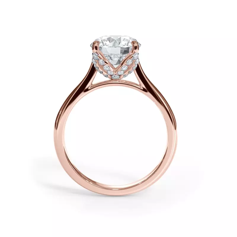 18K Rose Gold Bellora Pavé Tulip Cathedral Engagement Ring