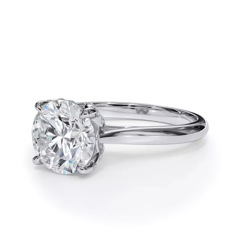 Platinum Bellora Pavé Tulip Cathedral Engagement Ring