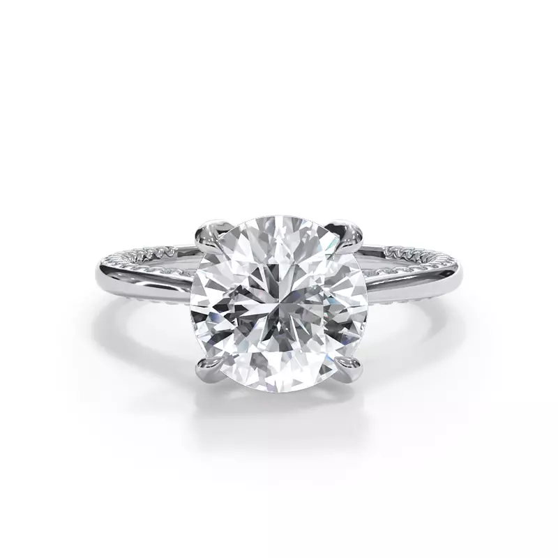 14K White Gold Vespera Pavé Profile Engagement Ring