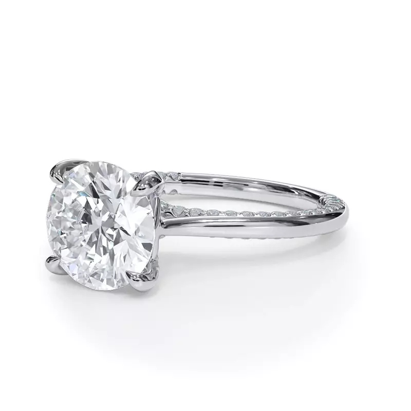 14K White Gold Vespera Pavé Profile Engagement Ring