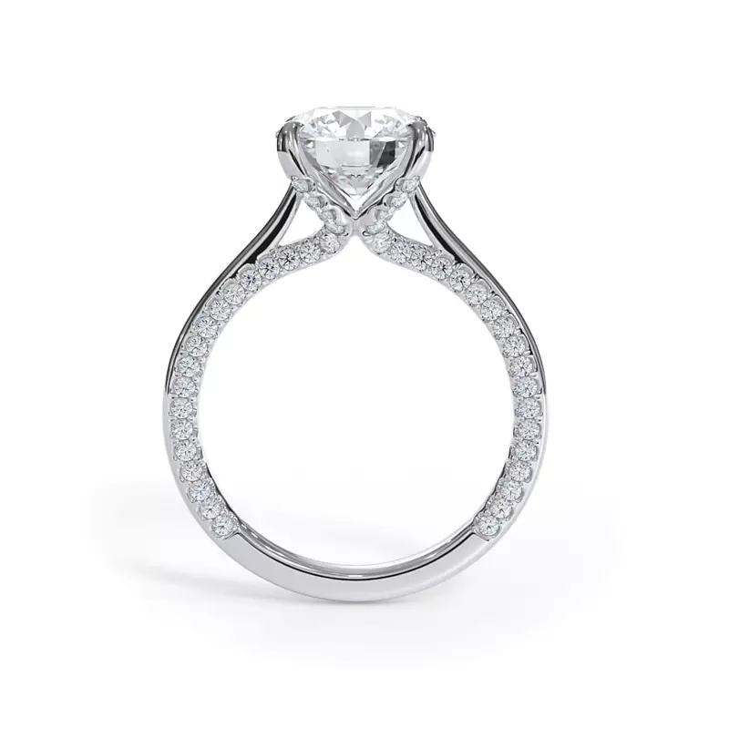 14K White Gold Vespera Pavé Profile Engagement Ring