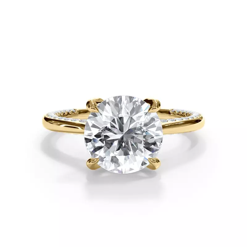 14K Yellow Gold Vespera Pavé Profile Engagement Ring