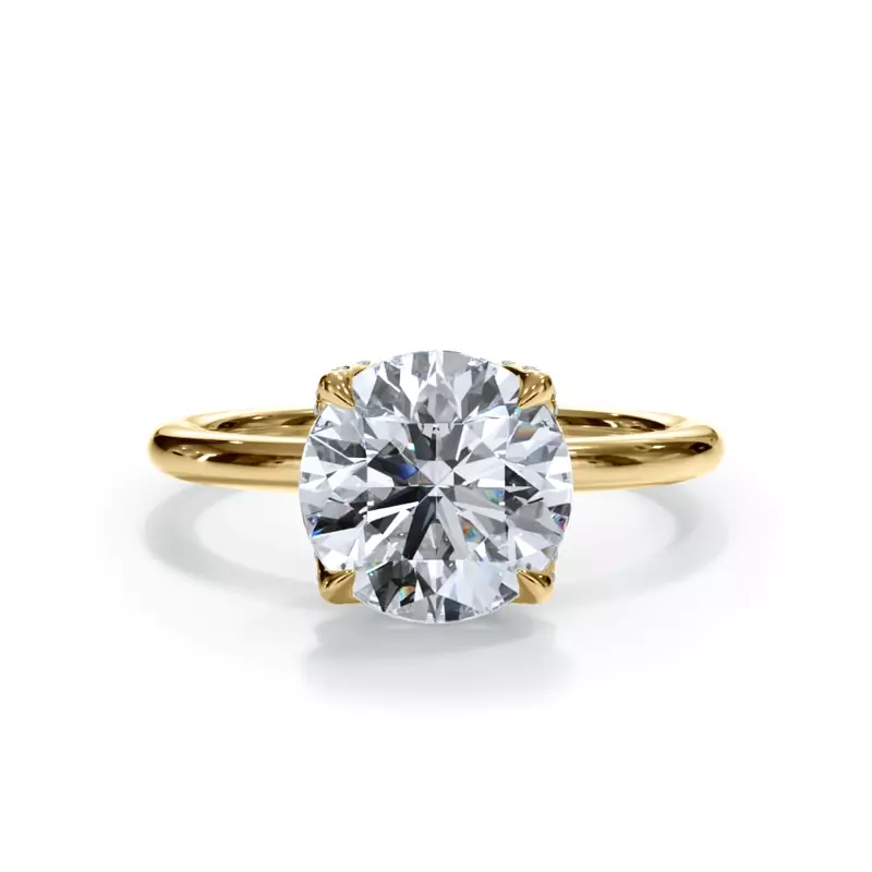 14K Yellow Gold Bellora Pavé Tulip Engagement Ring