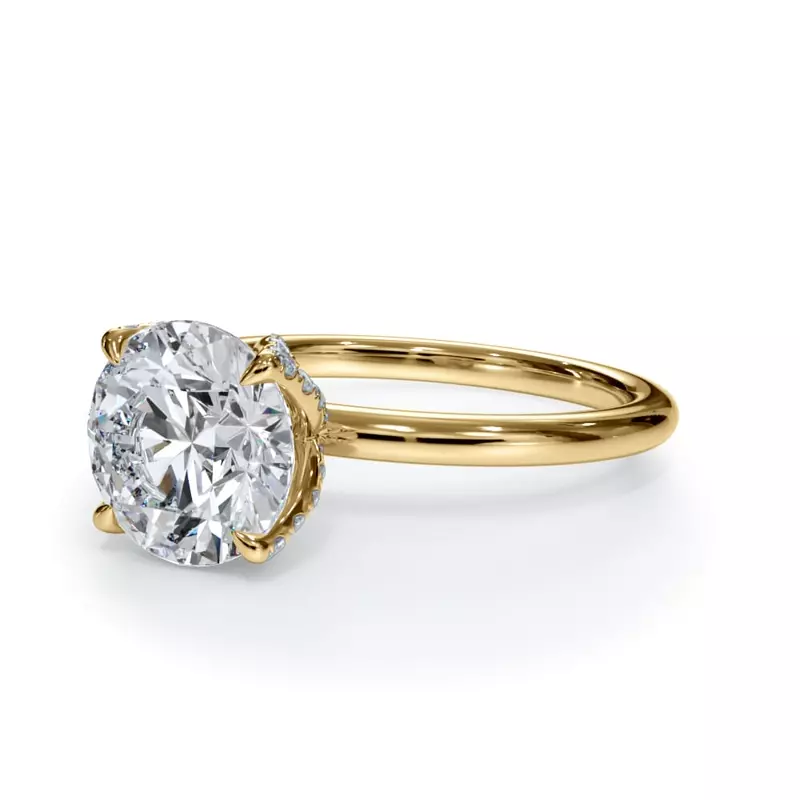 14K Yellow Gold Bellora Pavé Tulip Engagement Ring