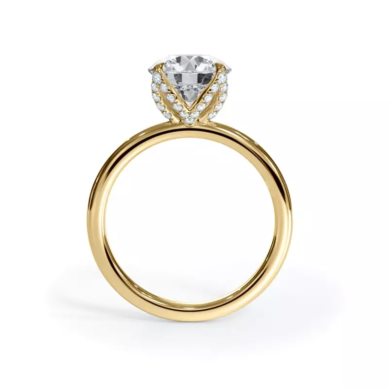 14K Yellow Gold Bellora Pavé Tulip Engagement Ring