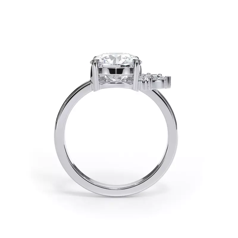 14K White Gold Verana Asymmetrical Diamond Engagement Ring