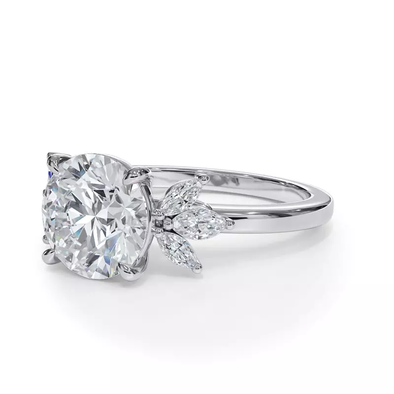 Platinum Virelle Marquise Cluster Engagement Ring