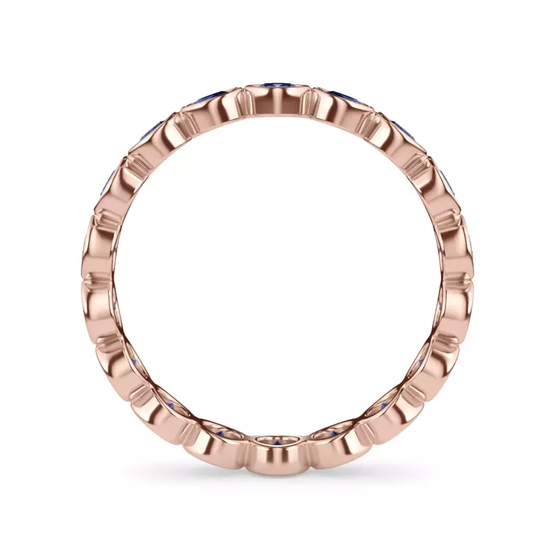 14K Rose Gold Sapphire Bezel Eternity Ring