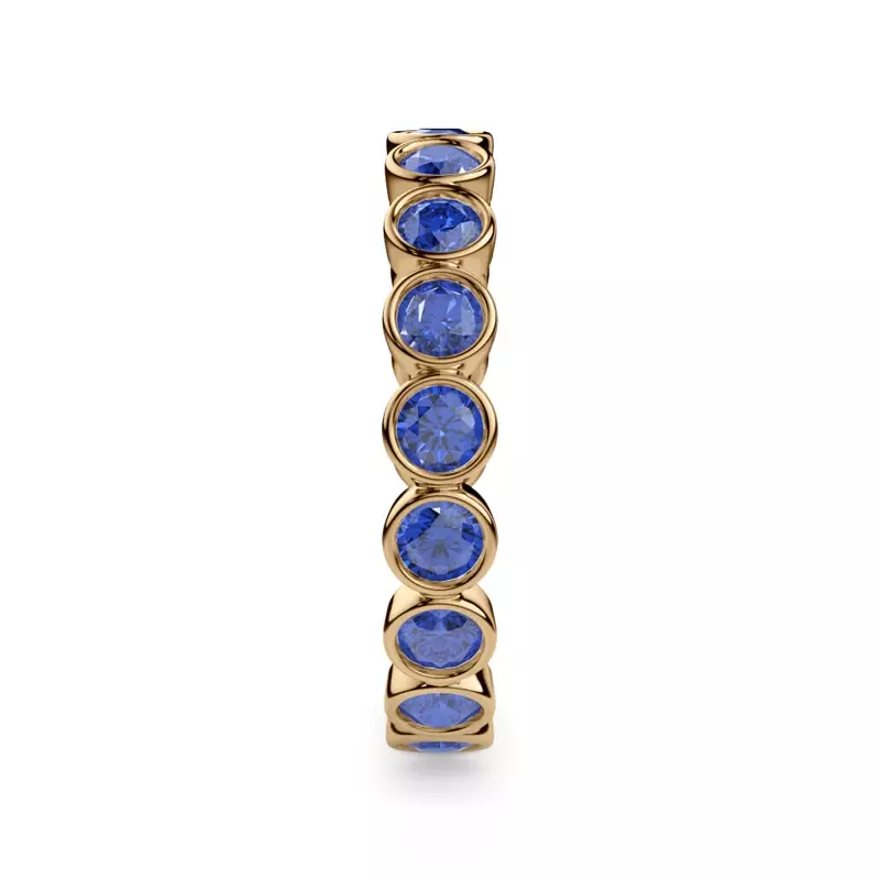 14K Yellow Gold Sapphire Bezel Eternity Ring