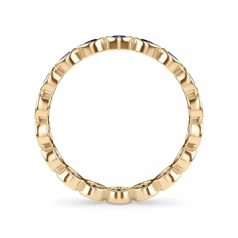 14K Yellow Gold Sapphire Bezel Eternity Ring