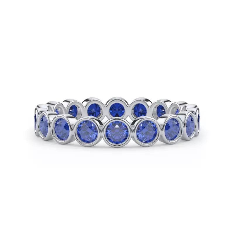 Platinum Sapphire Bezel Eternity Ring
