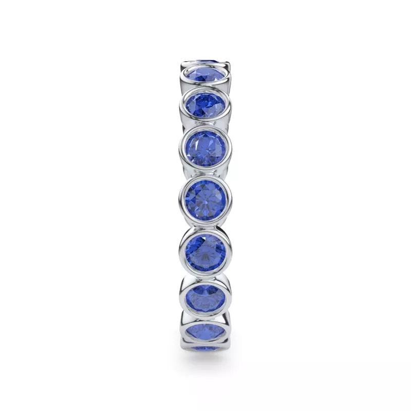 Platinum Sapphire Bezel Eternity Ring