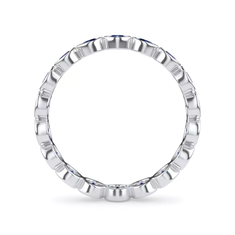 Platinum Sapphire Bezel Eternity Ring