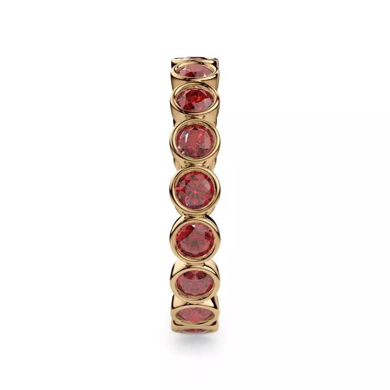14K Yellow Gold Ruby Bezel Eternity Ring