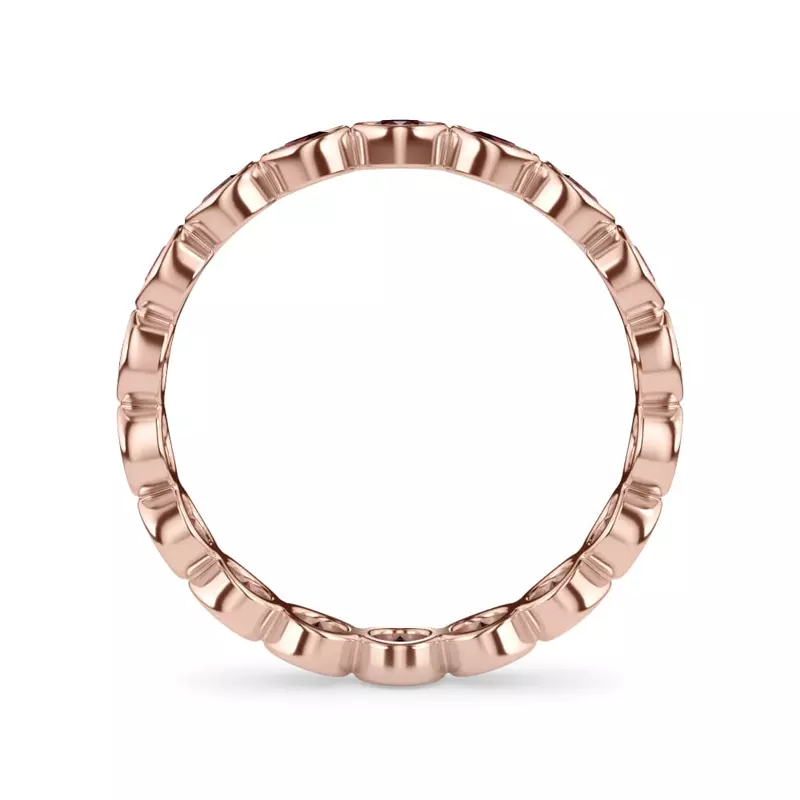18K Rose Gold Ruby Bezel Eternity Ring