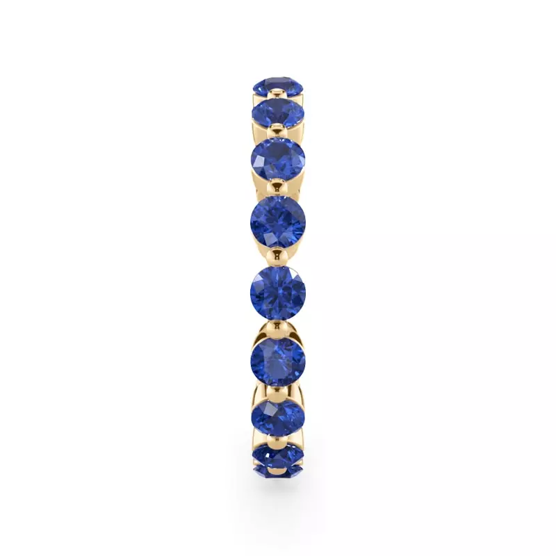14K Yellow Gold Sapphire Shared Prong Eternity Ring