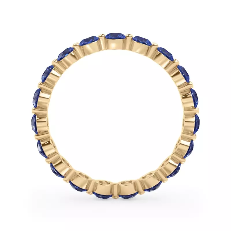 14K Yellow Gold Sapphire Shared Prong Eternity Ring