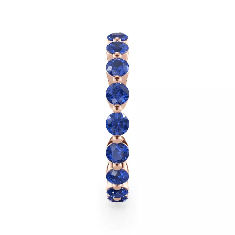 18K Rose Gold Sapphire Shared Prong Eternity Ring
