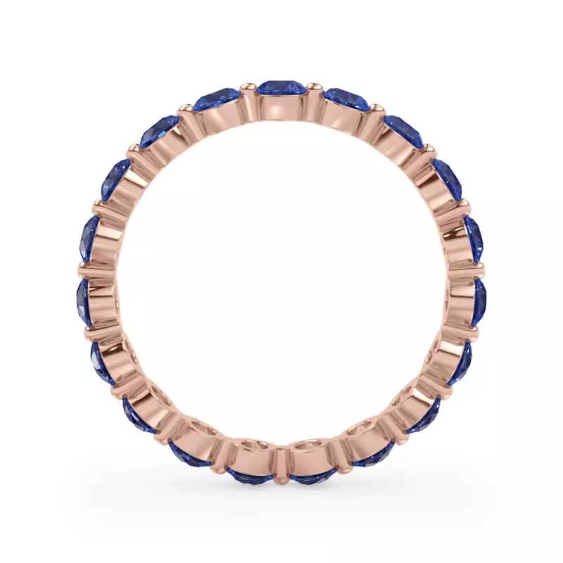 18K Rose Gold Sapphire Shared Prong Eternity Ring