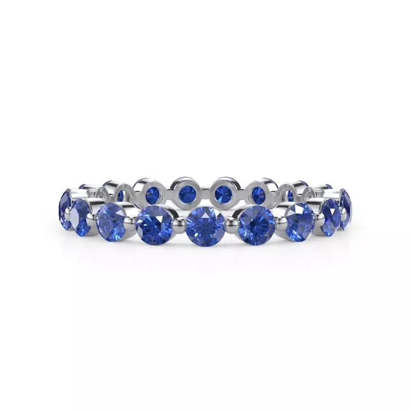 Platinum Sapphire Shared Prong Eternity Ring