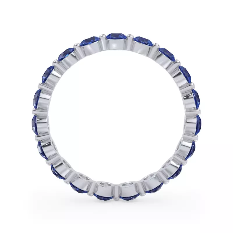 Platinum Sapphire Shared Prong Eternity Ring