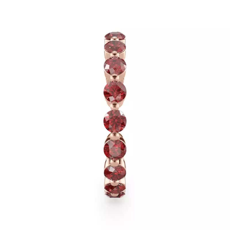 18K Rose Gold Ruby Shared Prong Eternity Ring
