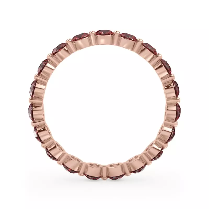 18K Rose Gold Ruby Shared Prong Eternity Ring