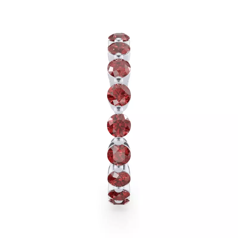 18K White Gold Ruby Shared Prong Eternity Ring